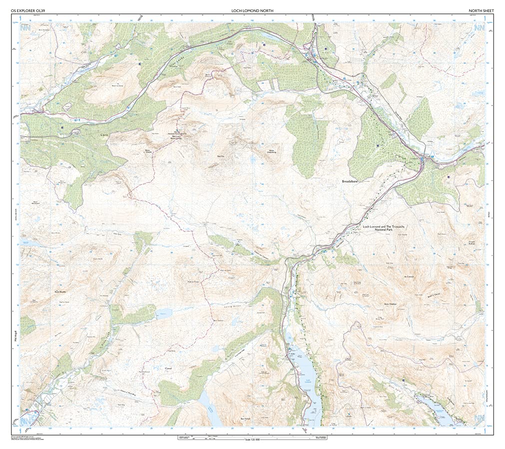 Loch Lomond North, Tyndrum, Crianlarich & Arrochar (OS Explorer Map Active), Karte