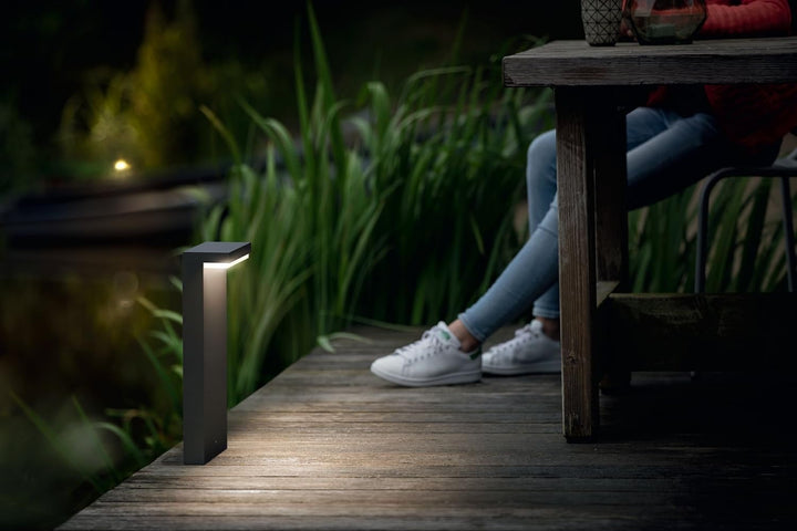 Philips myGarden Bustan LED Sockelleuchte Bustan, Anthrazit Warmweiss 2700 Kelvin Sockelleuchte Sing