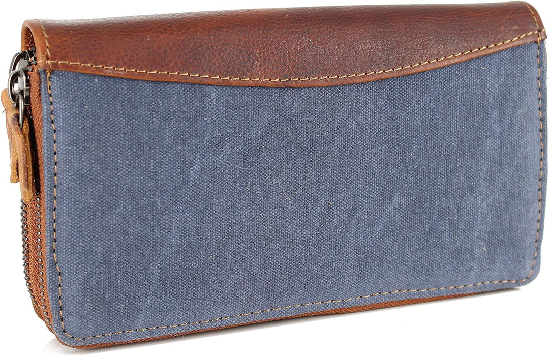 LANDLEDER Luxus Leder Jeans Denim Damen Geldbörse Frauen Portemonnaie Geldbeutel präsentiert von Rab