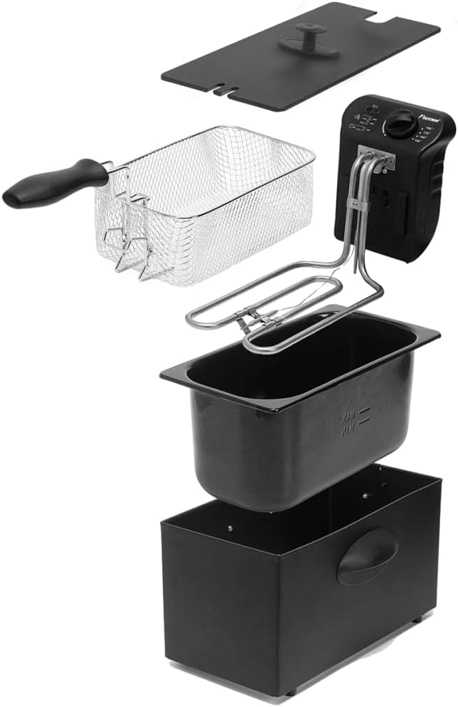 Bestron AF357B Öl-Fritteuse mit Kaltzonentechnologie, 3,5 Liter, 2000 Watt, Farbe: