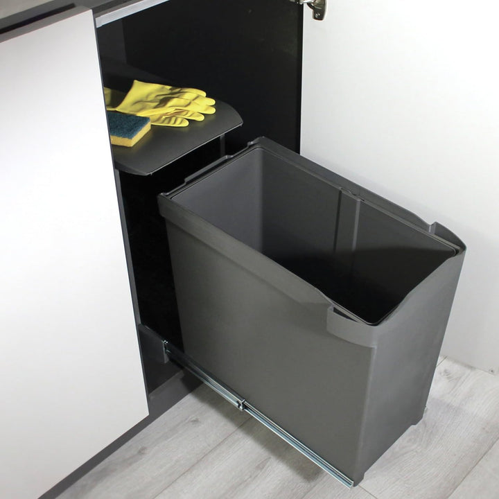 Emuca - Recyclingbehälter für Küche, 1 x 30 Liter, Unterseitigbefeistigung und automatische Extrakti
