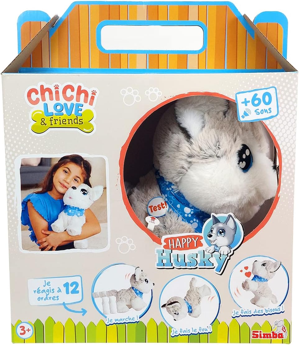 Simba - Chichi Love Husky - Interaktives Plüschtier 30 cm - 60 Töne - Batterien im Lieferumfang enth