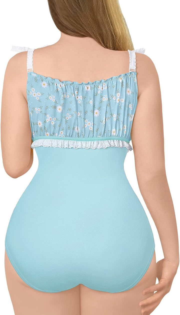 LittleForBig Baumwolle Strampler Onesie Pyjamas Bodysuit – Gänseblümchen Fresh Schleife Träger Camis