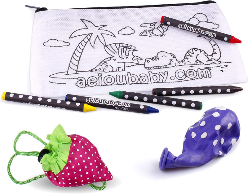 aeioubaby.com 25 Federmäppchen zum Ausmalen + Wiederverwendbare Tasche | 25 einzelne Taschen mit 5 b