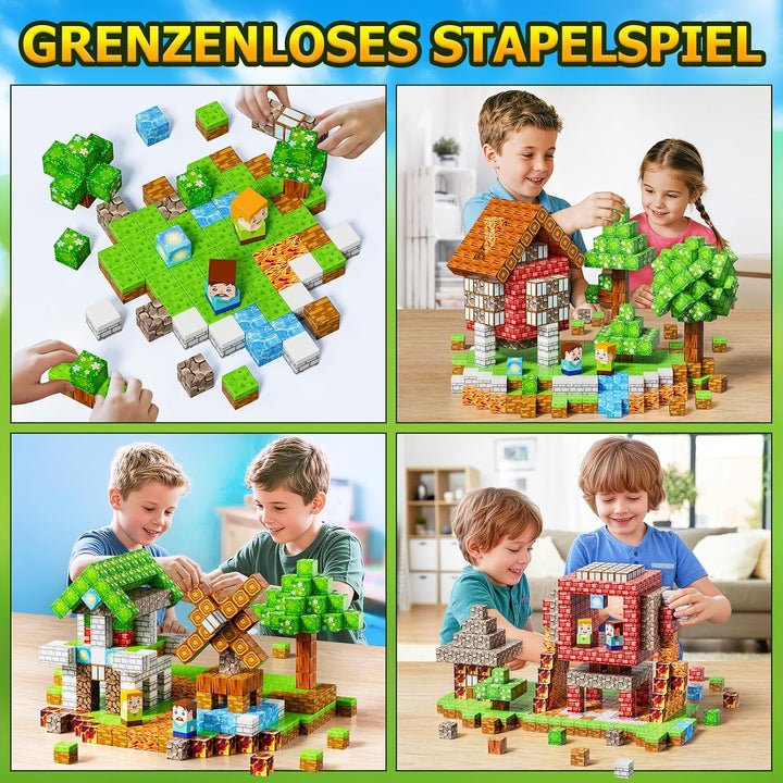 Magnetische Bausteine 150 Teile, Baue Magnetisches Bauwelt Magnetblöcke Fliesen Kinder Spielzeug Ges