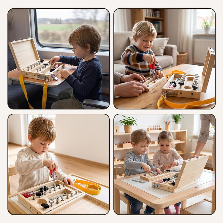 Montessori Spielzeug ab 3 4 5Jahre, Busy Board mit Schraubendreher Montessori C, Montessori C