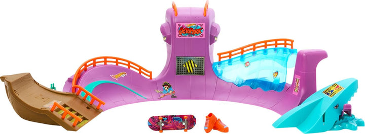 Hot Wheels Skate Octopark Skate-Set - Grind-Rails, Quarter-Pipes, Haikopf, Exklusives Fingerboard un