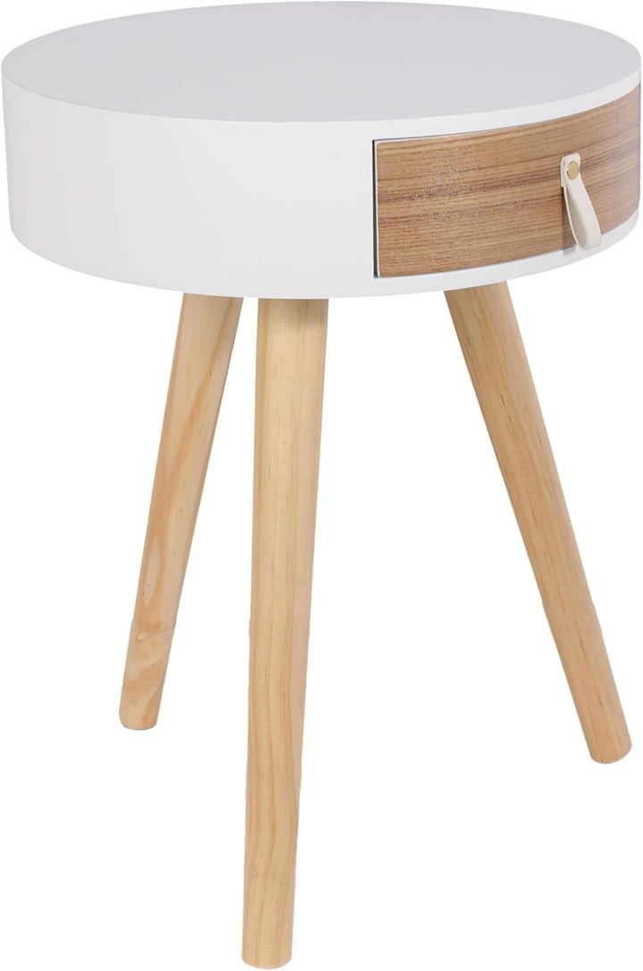 Home Deco Factory HD6201 Nora Nachttisch, Möbel, für Schlafzimmer, Holz/MDF, 35 x 35 x 46,5 cm, Weis