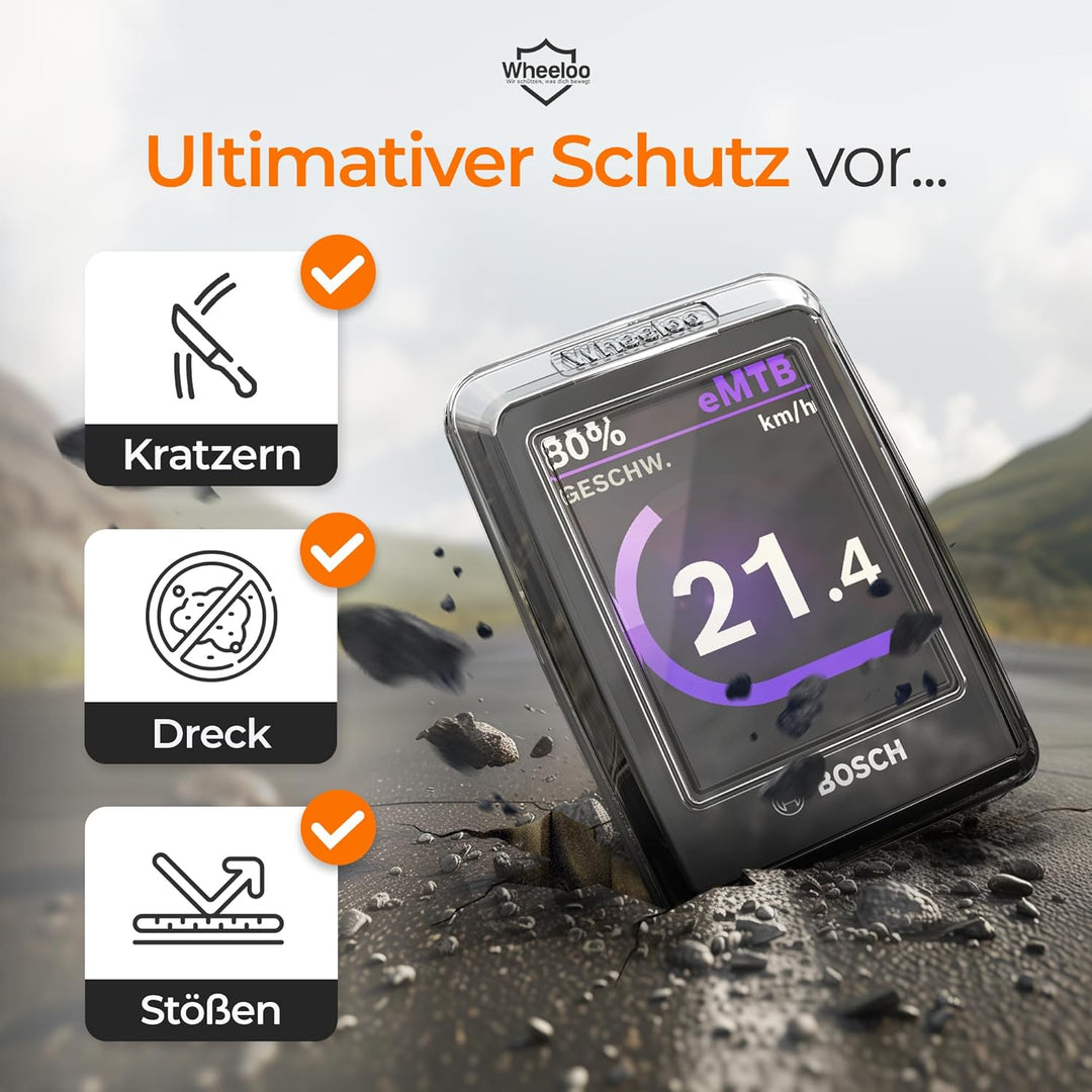 WHEELOO 2er Set Transparente Schutzhüllen für Bosch LED Remote & Kiox 300 I Ebike Display Schutzhüll
