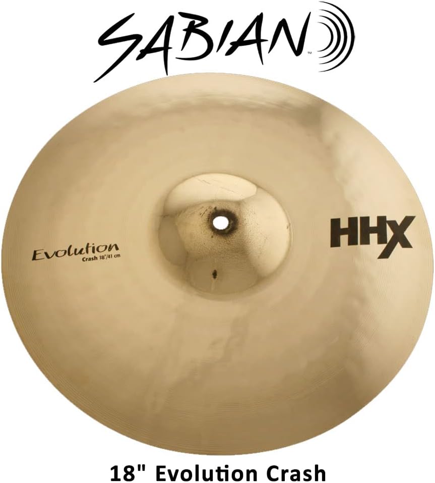 Sabian 18" HHX Evolution Crash, Brillant Finish 18 Inch Evolution Crash, 18 Inch Evolution Crash