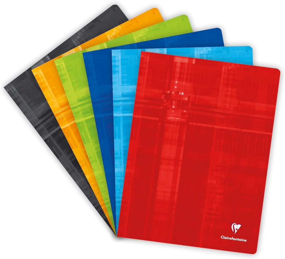 Clairefontaine 63365C - Packung mit 10 Heften DIN A4+ 24x32cm, liniert mit Rand, 90g, geheftet, 48 B