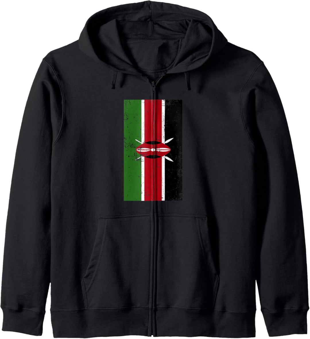 Republic of Kenya East Africa Nairobi Distressed Flag Kapuzenjacke