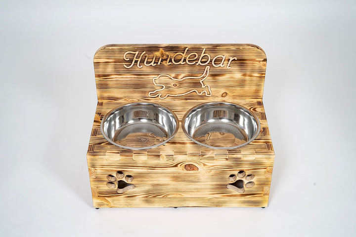 Der Einschneider Hundenapf Erhöht Futterstation Hund - Inkl. 2X 1600ml Edelstahl Hundenapf - Fressna