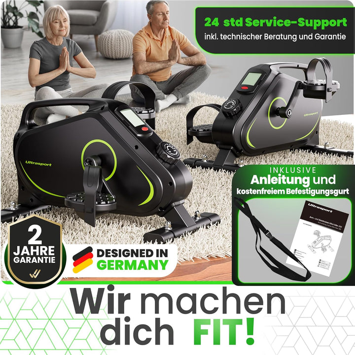 Ultrasport Pedaltrainer für Zuhause 16 Stufen inkl. Antirutsch-Matte und Gurt I CE Zertifiziert, Ext