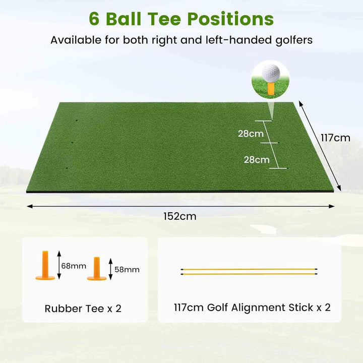 LIFEZEAL Golf Abschlagmatte inklusive Gummi Tee, Golf Matte zusammenrollen, Golf Abschlagmatte mit 6