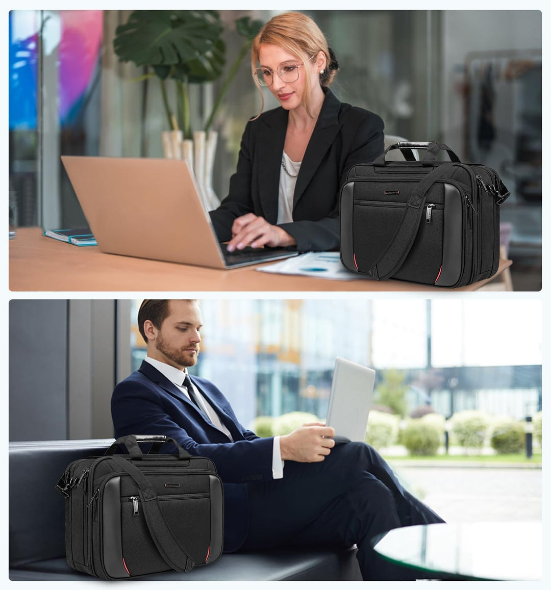 EMPSIGN Laptoptasche 17,3 Zoll Laptop Tasche Business Aktentasche Notebook Tasche Wasserabweisend Co