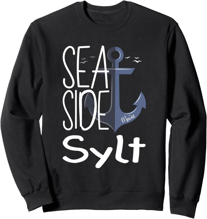 Sylt mit Anker Nordseeküste Insel Meer Küste Urlaub Sweatshirt