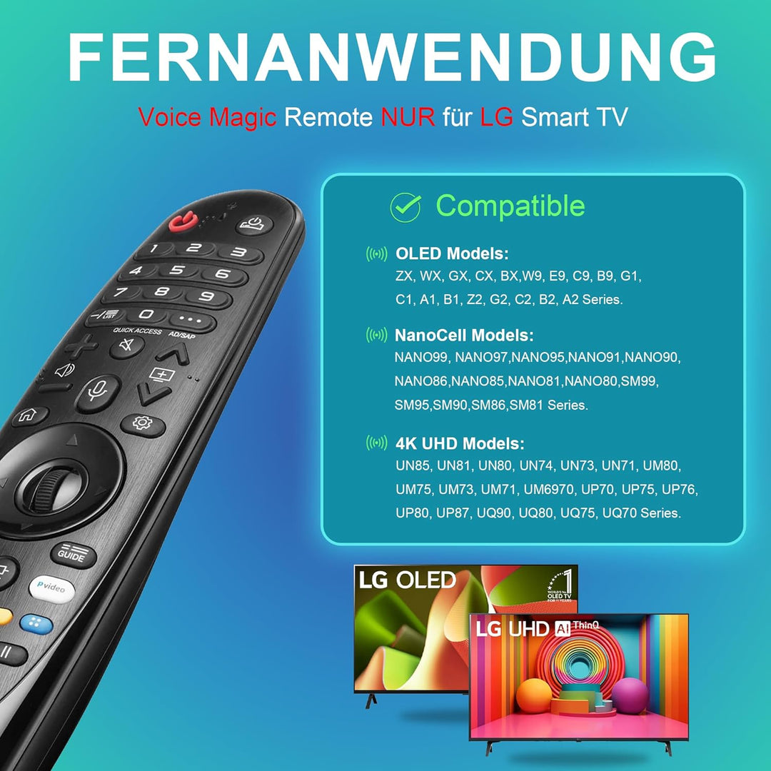 Ersatz für LG Magic Remote MR19BA/MR20GA mit Zeiger und Sprachfunktion Universalfernbedienung Kompat