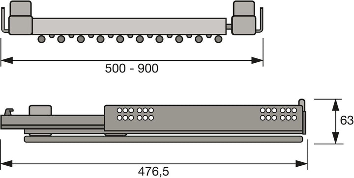 HETTICH 9132918 Silber Amari 200 Hosenhalter (Hosenträger), ausziehbare Halterung für 12 Hosen, Korp