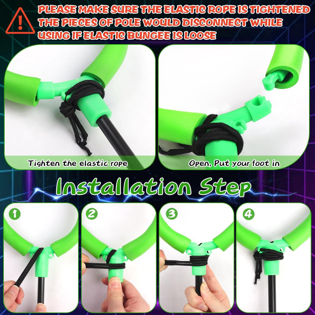 Jalunth Springring Fusskreisel Swing Wheel Outdoor Draussen Garten Strand Blinkt Skip Ball Spielzeug