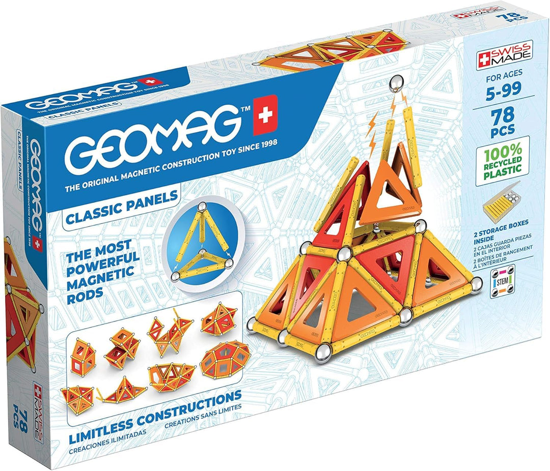 Geomag - Classic Panels 78 Teile - Magnetisches Konstruktionsspielzeug für Kinder - Green Line - Ler