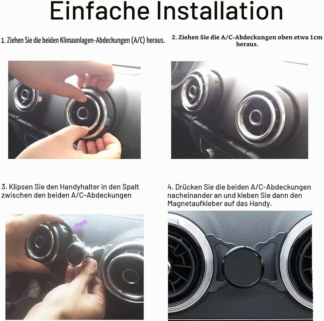 Magnetische Handyhalterung für Audi A3 8V / S3 8V (2014-2019), Auto Handyhalter Lüftungsschlitze 360