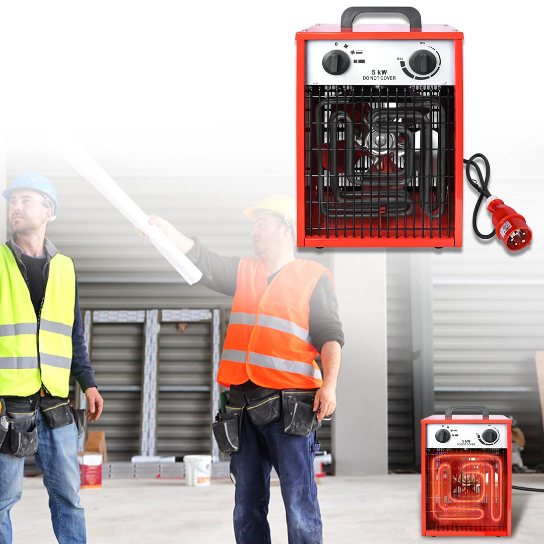 Heizlüfter Elektroheizung 5KW Elektroheizgebläse mit Integriertem Thermostat und Überlastschutz 400V
