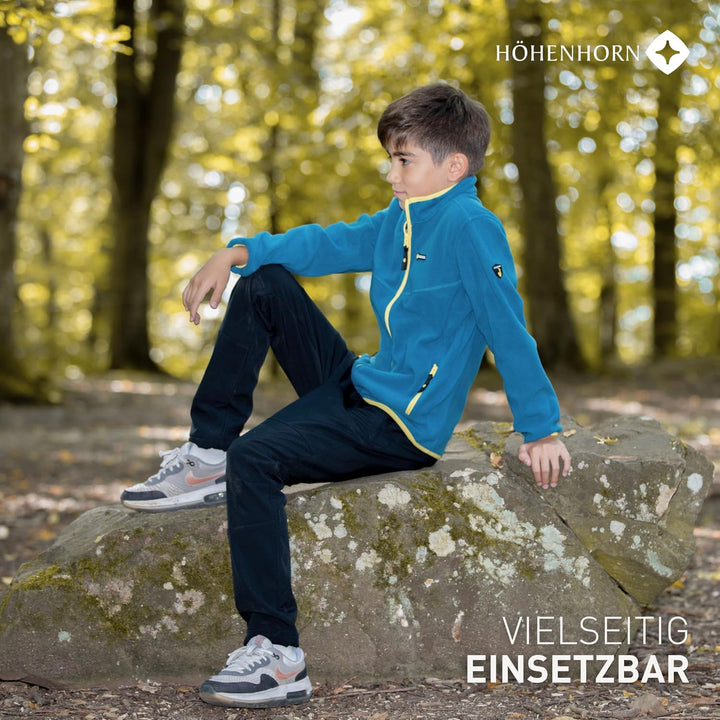 Höhenhorn Leggon Kinder Fleece Jacke Jungen Mädchen Full Zip Outdoor Freizeit 140 Türkis/Grün, 140 T