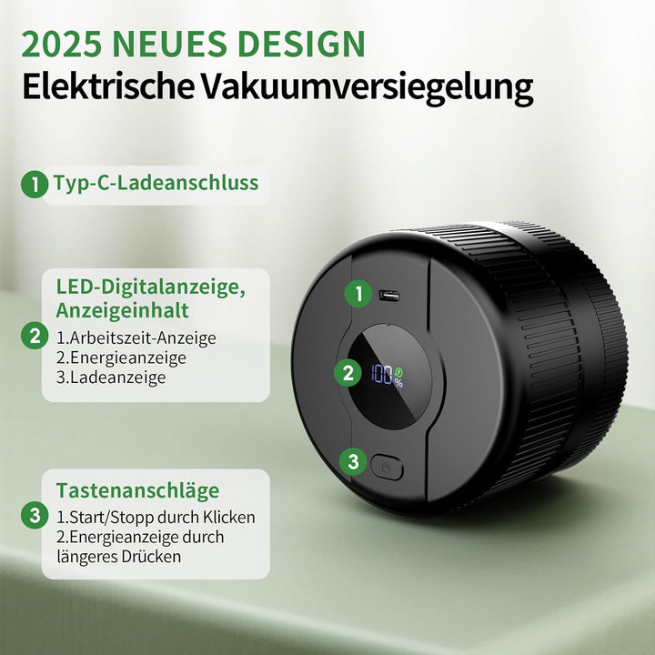 Wothfav Elektrisches Vakuumierer für Einmachgläser, Elektrische Mason Jar Vakuum Sealer für Breite u
