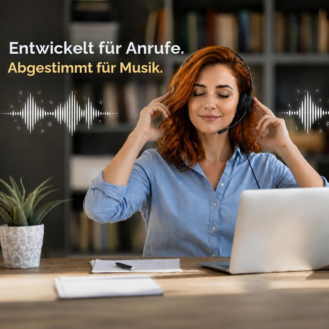 One UC Stereo Wired Headset - USB-A &amp; USB-C - ENC Noise Cancelling Mic - Inline Controls - 40mm Spea