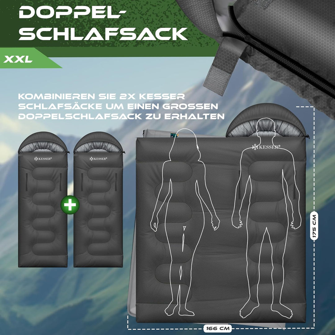 KESSER® Schlafsack Outdoor | Deckenschlafsack 3-4 Jahreszeiten | Camping-Sleeping-Bag für Erwachsene
