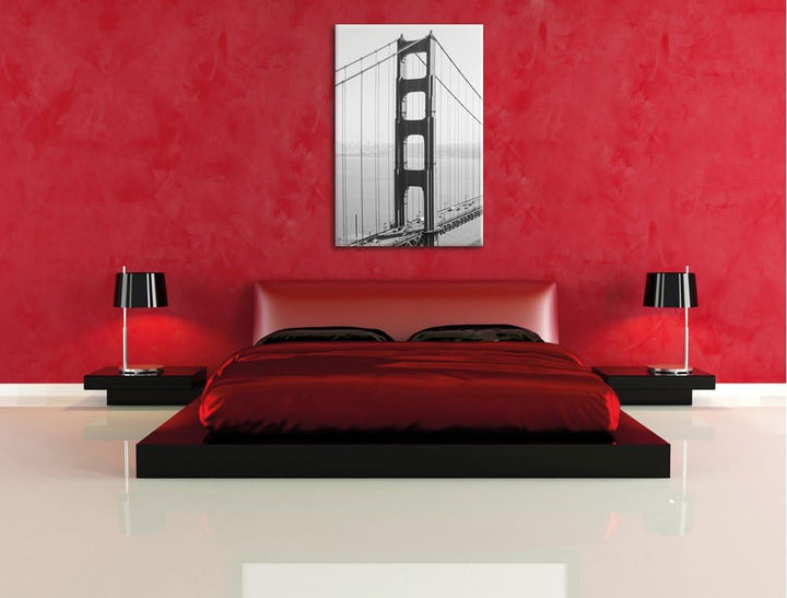 Pixxprint Golden Gate Bridge San Francisco / 100x70cm Leinwandbild bespannt auf Holzrahmen/Wandbild