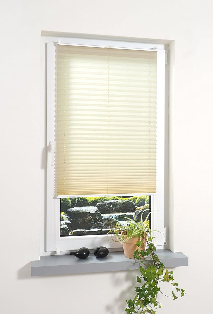 Liedeco® Plissee verspannt mit Klemmträger; 45 x 130 cm Ecru (beige) (BxH); lichtdurchlässig Blickdi