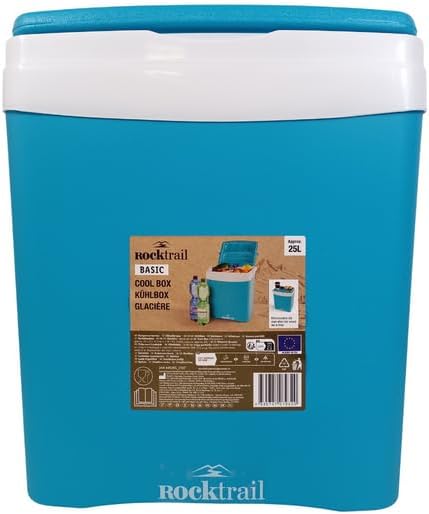 Kühlbox 25 Liter Türkis-Weiss – 39x29x41,5 cm Camping Kühlbox mit Tragegriff & Tablettdeckel – ideal