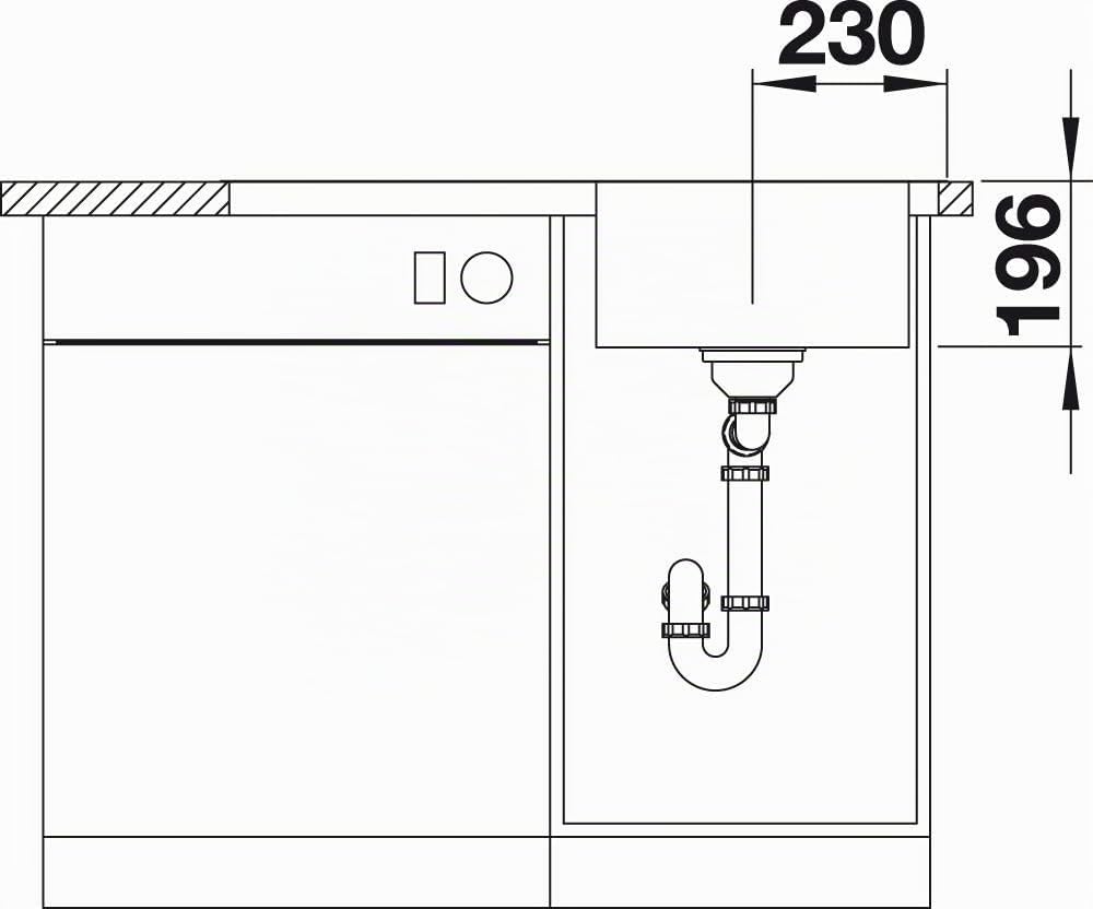 BLANCO DIVON II 45 S-IF | Edelstahl | Einbauart: Einbau von Oben & Flächenbündig | Hauptbecken recht