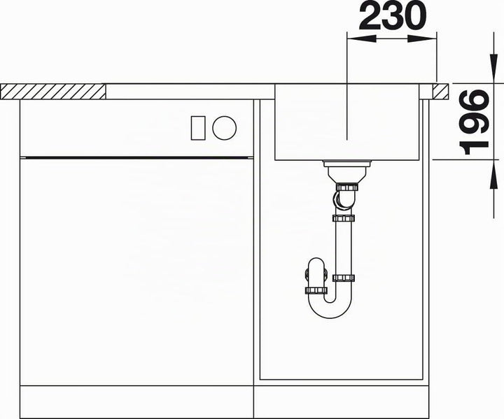 BLANCO DIVON II 45 S-IF | Edelstahl | Einbauart: Einbau von Oben & Flächenbündig | Hauptbecken recht