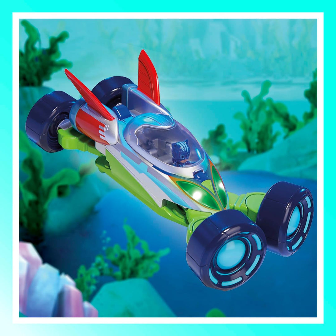 PJ Masks Power Heroes PJ Heldenfahrzeug, umbaubares Heldenblitz Fahrzeug der Powerhelden mit 3 Modi,