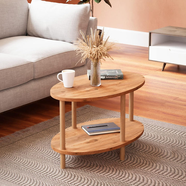 [en.casa] Couchtisch Højreby mit unterer Ablage Wohnzimmertisch Kaffeetisch 43 x 70 x 44 cm Sofatisc