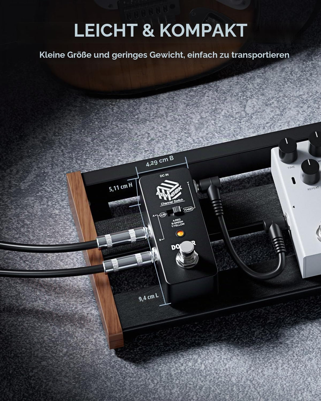 Donner ABY Box Line Selector AB Schalter Mini-Gitarren-Effektpedal True Bypass Schwarz：ABY pedal, Sc