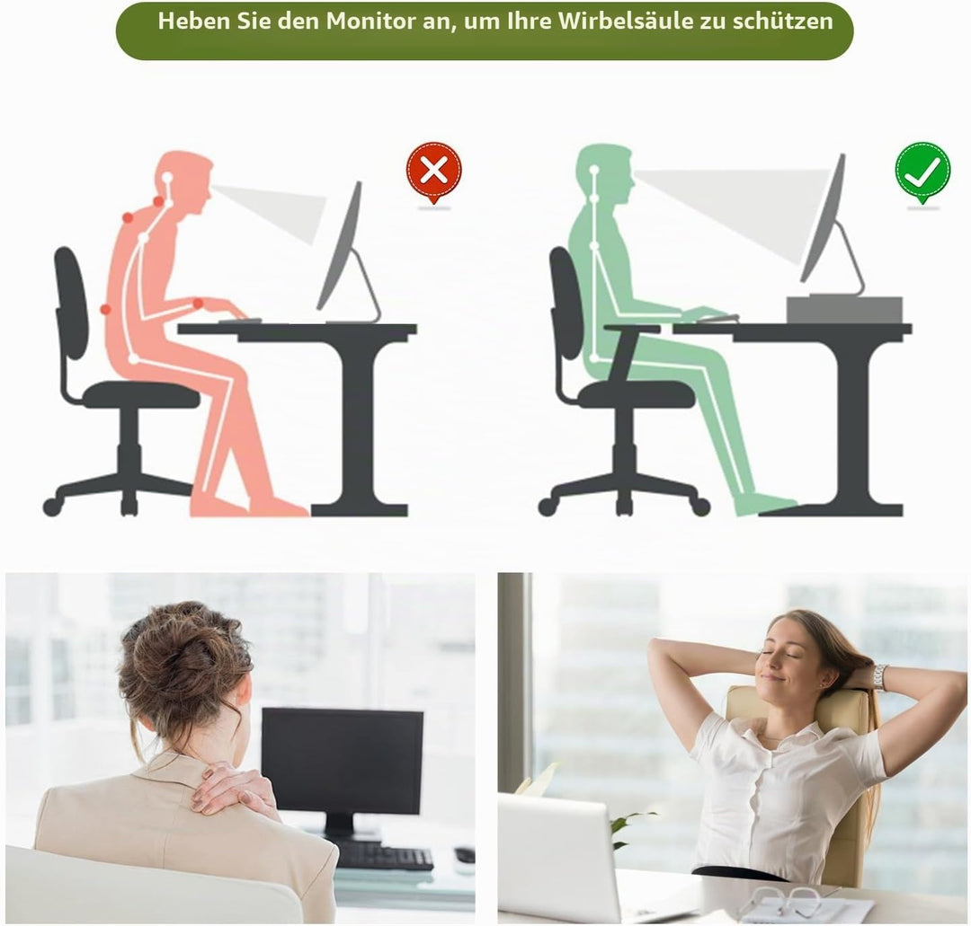 gianotter Monitorständer, Schreibtisch-Organizer mit Schublade und Stifthalter, 2-stöckiger Computer