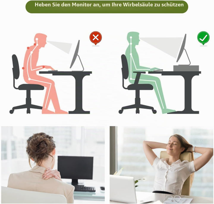 gianotter Monitorständer, Schreibtisch-Organizer mit Schublade und Stifthalter, 2-stöckiger Computer
