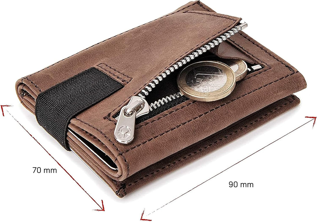 DONBOLSO Wallet 2, Slim mit Münzfach, Geldbeutel mit RFID Schutz, bis 12 Karten, Mini Portemonnaie f