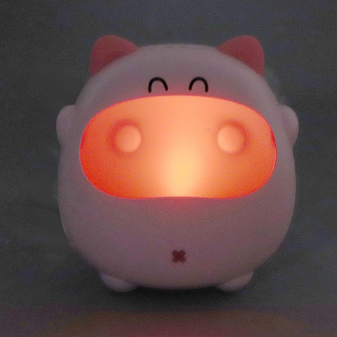 Niedlicher Schweine-Handwärmer, USB-Handwärmer mit Licht, Wiederaufladbarer Handwärmer, Elektrischer