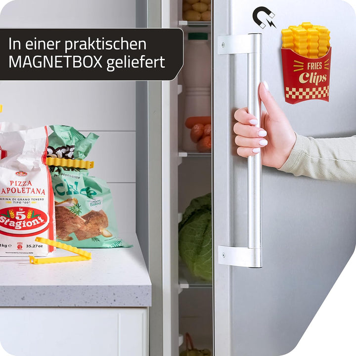Peleg Design Fries Clips: 12 süsse Pommes-förmige Verschlussclips für Tüten &amp; Beutel, Lustige Tütenc