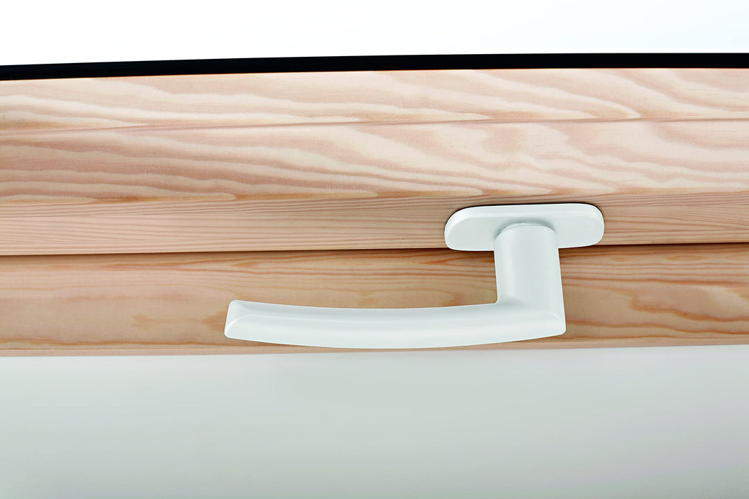 Roto Original Fenstergriff | Fenster Griff für Dachfenster der Baureihe R6 und R8 Holz | Farbe Weiss