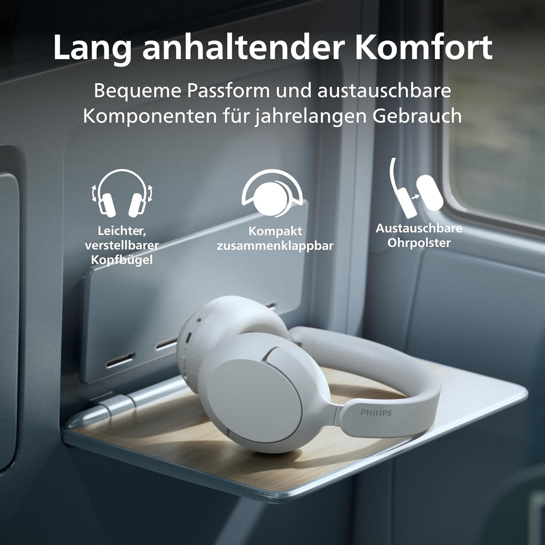 Philips TAH6000 ohrumschliessender Kopfhörer mit adaptiver Geräuschunterdrückung, bis zu 80h Wiederg