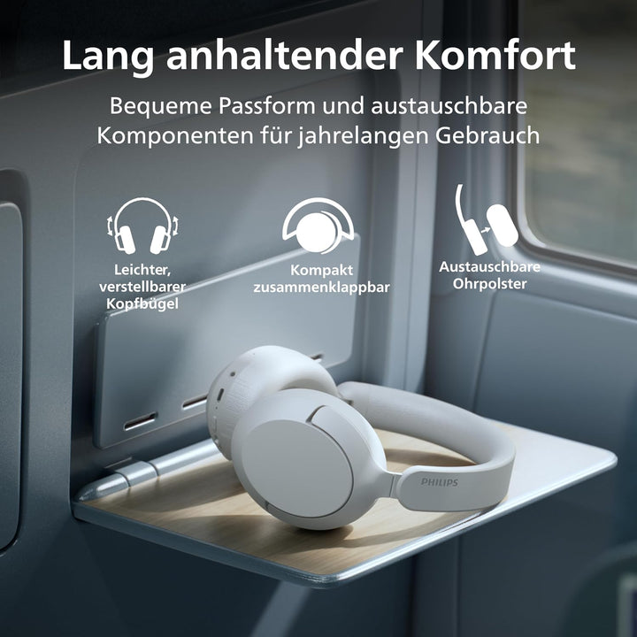 Philips TAH6000 ohrumschliessender Kopfhörer mit adaptiver Geräuschunterdrückung, bis zu 80h Wiederg