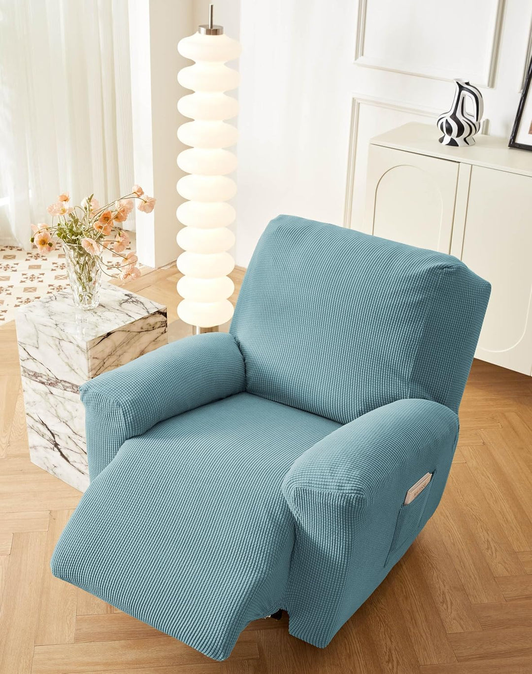 EBETA E Jacquard Sesselbezug, Sesselschoner, Stretchhusse für Relaxsessel Komplett, Elastisch Bezug