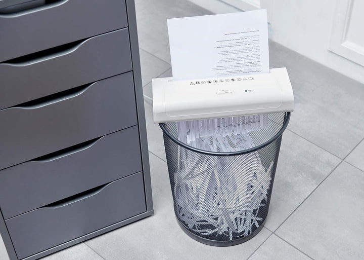 monolith 190MOMA601 - Aktenvernichter Aufsatz für Papierkörbe, Schredder mit Streifenschnitt, weiss