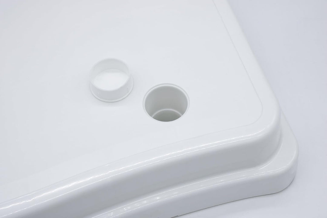 Trittstufe stapelbar weiss 50 x 40 cm - 2er Set - Antirutsch Badezimmer Tritthocker - Dusche Einstie